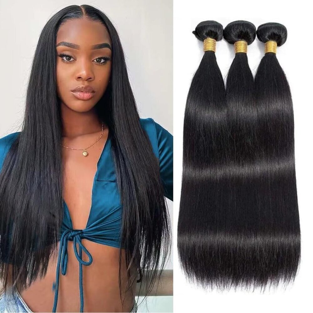 Human Hair Bundles 16 Inch Straight Unprocessed Virgin Brazilian Extensions